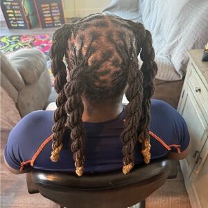 Black and Brown Braided Hair Extensions with Intricate Detail